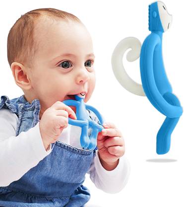Bembika Baby Teether Toys Monkey Shape, Baby Teether Silicone For Teething -(Sapphire). Teether