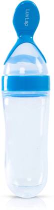 LuvLap Feeding Spoon with Squeezy food Grade Silicone Feeder bottle BPA Free, 90 ml Feeder