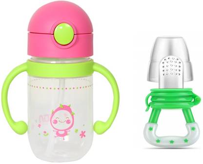 TINNY TOTS Baby Fruit Vegetable Soother Nibbler With Sipper Bottle Feeding Feeder Teether and Feeder
