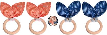 Synlark Baby Teether Toy Handmade Natural Wooden Chewie Organic Teething Ring Multicolor Teether