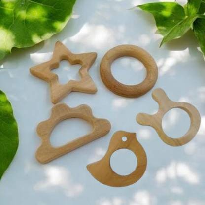 Aditya Creation Natural Neem Wood Baby Teether - Safe & Non-Toxic Teething Toy for Infants Teether and Feeder