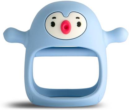 Smily Mia Baby Teething Toys 0-6M | Penguin, Hand Teether & Mittens | BPA-Free – Blue Teether