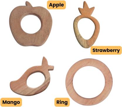 TRU TOYS Natural Wooden Neem Teether Reusable Pacifiers Handmade Chew Soother Baby Toys Teether