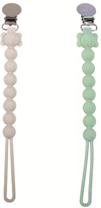 RUKAN Baby Pacifier ClipsHolder TeethingToy,4-48monthsToddler&ChildrenWhite-Green2pcs Teether