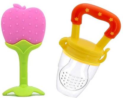 Vadhavan Babies Fruit Feeder and Fruit Shape Silicone Teether9000 Teether and Feeder