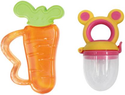 TINNY TOTS Baby Water Filled Teething Toy With Fruit Feeder Oral Dental Care Teether