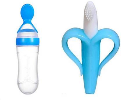 kli Baby Spoon Feeder Bottle n Banana Toy Teether Teether and Feeder