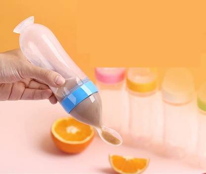 Millionminds 90ML Newborn Baby New Born Feeding Bottle Silicone Squeeze Feeding Spoon Feeder Feeder