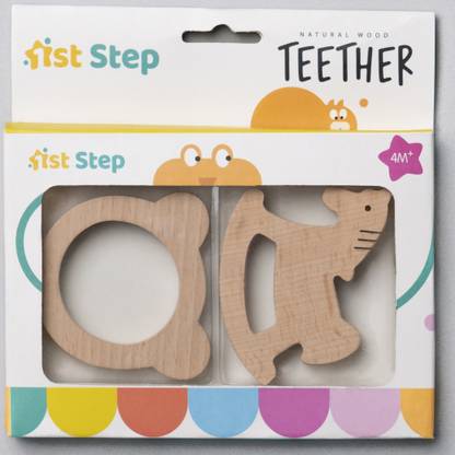 1st Step Teether Made Of Natural Wood With No Sharp Edges Teether