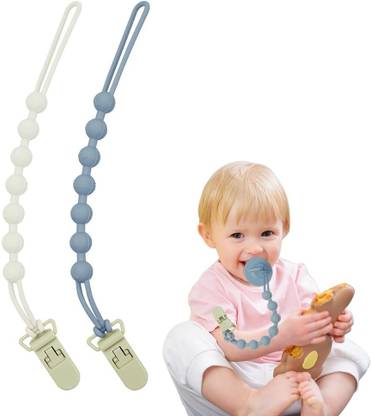 Ofifo Silicone Pacifier Clip Holder Pack of 2 for Baby Boy Nipple Holder