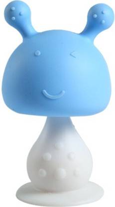 SHOPPIZONE Mushroom Shape Baby Teether with Rattle Made of Food Grade Silicone Teether