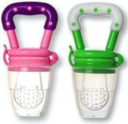 DECRONICS Silicone Combo- Baby Infant Fruit/Food Feeder, Pacifier, Nibbler, Nipple Teether and Feeder
