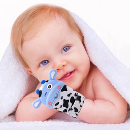 Baby Moo Teething Mitten Silicone Self Soothing Glove 1 Pc Cow Shape Teether