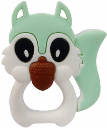 The Cheeky Kidzz Baby Ultra Soft Silicone Squirrel Shaped Teething Bendable 100% Gum Massager Teether and Feeder