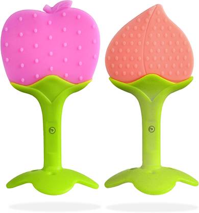 DaKos Fruits Shape Teethers for Baby, Baby Chew Toys & Mittens Teether