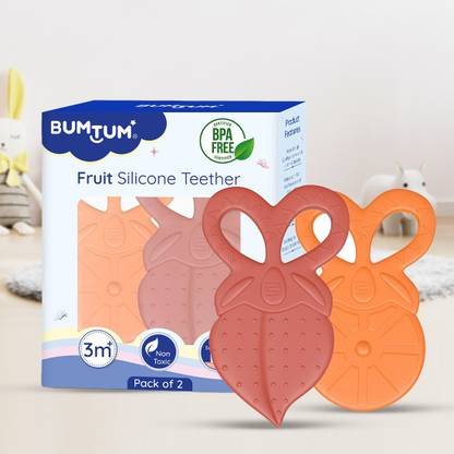 BUMTUM Soft Silicone Baby Teether, Teether for 6 to 12 Months Baby Teether