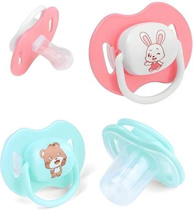 Millionminds Baby Food Grade Silicone Natural Baby Pacifier Baby Soother with Clip, Pack of 2 Soother