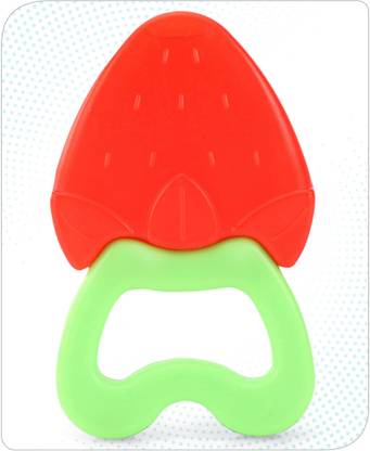 babyhug Strawberry Fruit Shape Water Filled Teether - Red & Green Teether