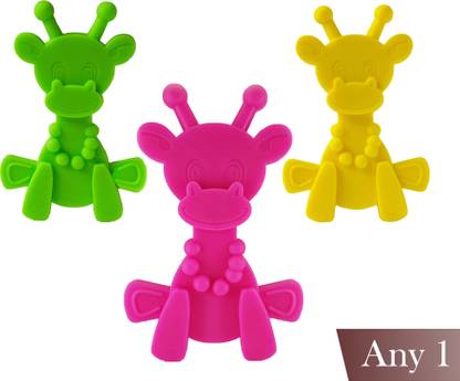 Duckydons Baby Teether, Soft Giraffe shaped teether toys to Chew On - for Teething Relief Teether