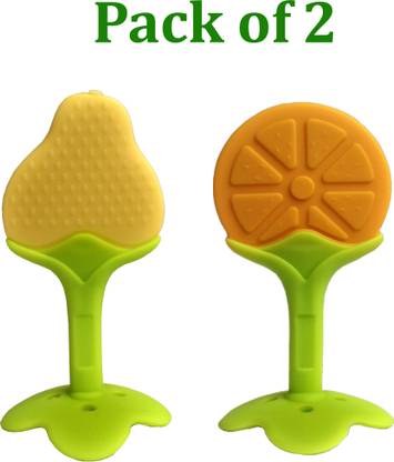 Ambiaim International Fruit Shape Silicone Teethers Soft Stick Chews Nibbler for Baby Dental Care Teether