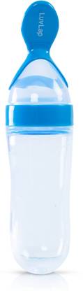 LuvLap Feeding Spoon with Squeezy food Grade Silicone Feeder bottle BPA Free, 90 ml Feeder