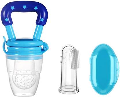 LuvLap Pearly Food & Fruit Nibbler & Baby Silicone Finger Toothbrush Extra Soft Toothbrush