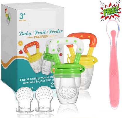 DECRONICS Fresh Silicone Food & Fruit Nibbler for Babies, BPA Free Fruit Feeder Pacifier Feeder