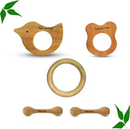 Natural.Toys Neem Wood Teether Combo For Infant Baby Teethers Set Teether