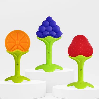 DaKos Fruits Shape Teethers for Baby, Baby Chew Toys & Mittens Teether