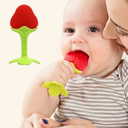 FUSION FLY Baby Fruit Shape Silicone Teethers Soft Stick Chews Nibbler for Baby pack of 1 Teether