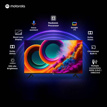 MOTOROLA EnvisionX 108 cm (43 inch) QLED Ultra HD (4K) Smart Google TV with Dolby Vision & Dolby Atmos