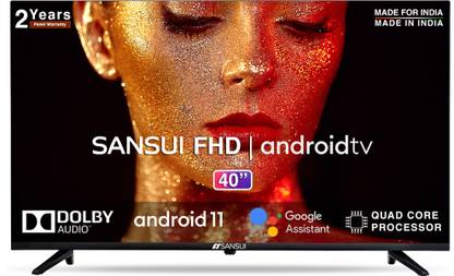 Sansui 102 cm (40 inch) Full HD LED Smart Android TV with Android 11 & Dolby Audio (Midnight Black)
