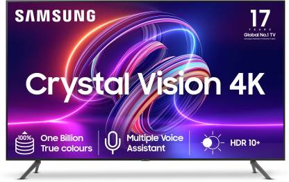 [ICICI Card EMI]SAMSUNG Crystal Vision 4K iSmart with Voice Assistant 108 cm (43 inch) Ultra HD (4K) LED Smart Tizen TV 2023 Edition with IOT Sensors