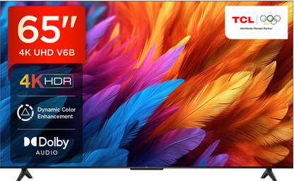 TCL V6B 164 cm (65 inch) Ultra HD (4K) LED Smart Google TV with 24W Dolby Audio and Metallic Bezel-Less