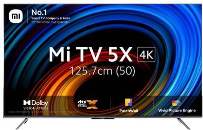 Mi 5X 125.7 cm (50 inch) Ultra HD (4K) LED Smart Android TV with 4K Dolby Vision | HDR10+ |,Dolby Atmos | Vivid Picture Engine 2 with Adaptive Brightness