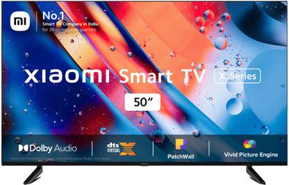 Mi X Series 125 cm (50 inch) Ultra HD (4K) LED Smart Android TV 2022 Edition with 4K Dolby Vision | HDR10 | HLG | Dolby Audio | DTS: Virtual X | DTS-HD |Vivid Picture Engine at Rs. 28999