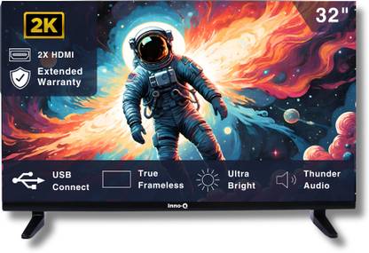 InnoQ Spectra 80 cm (32 inch) HD Ready LED TV with 30W Boom Speakers, Real Frameless, Noise Reduction, Monitor Support, Colour Enhancer