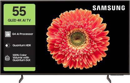 Samsung 138 cm (55 inch) QLED Ultra HD (4K) Smart Tizen TV 2025 Edition with Vision AI |100% Color Volume with Quantum Dot | Real QLED with Quantum Dot Sheet | Quantum HDR | PANTONE Validated | 4K Upscaling | Samsung Knox Security | 100+ Free Channels