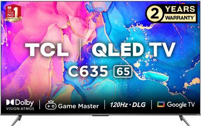 TCL 164 cm (65 inch) QLED Ultra HD (4K) Smart Google TV with Hands-Free Voice Control