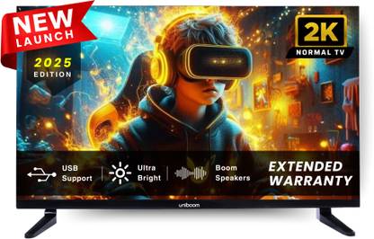 Uniboom ULTIMA 80 cm (32 inch) HD Ready LED TV 2025 Edition with 30W Sonic Boom - True Frameless - Aura Vision+ Display - 2 HDMI