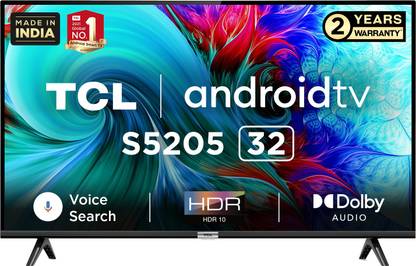 TCL S5205 79.97 cm (32 inch) HD Ready LED Smart Android TV with | + HDR 10, AI-IN, T-cast, Bluetooth 5.0, Android 11- R |