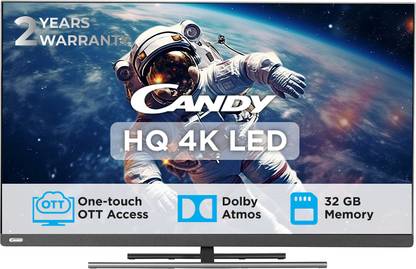 CANDY 139 cm (55 inch) QLED Ultra HD (4K) Smart Google TV with Dolby Atmos & Dolby Vision