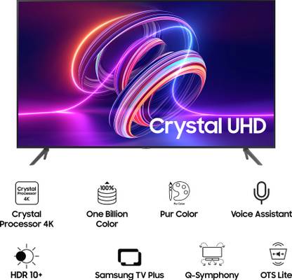 SAMSUNG Crystal Vision 4K iSmart with Voice Assistant 163 cm (65 inch) Ultra HD (4K) LED Smart Tizen TV with IOT Sensors for Light & Camera