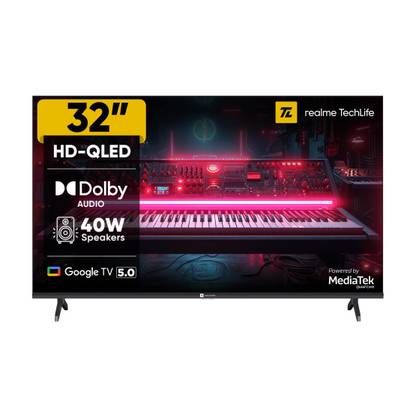 realme TechLife CineSonic Q 80 cm (32 inch) QLED HD Ready Smart Google TV with 40 W Speaker