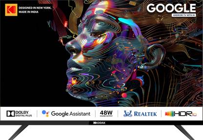 KODAK Matrix 80 cm (32 inch) QLED HD Ready Smart Android TV 2024 Edition with Dolby Digital Plus | 48W Sound Output | DTS Trusurround | Google Assistant | Dual Band Wi-Fi | Bezel -Less Design