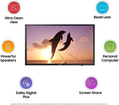 SAMSUNG 80 cm (32 Inch) HD Ready LED Smart Tizen TV with Bezel-free Design