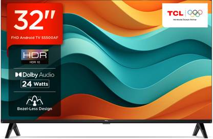 TCL S5500AF 79.97 cm (32 inch) Full HD LED Smart Android TV with Metallic Bezel Less and Chromecast built-in