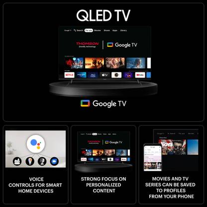 Thomson Phoenix 108 cm (43 inch) QLED Ultra HD (4K) Smart Google TV with HDR 10 | Dolby Atmos | 40W Sound