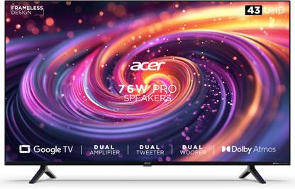 Acer H PRO Series 108 cm (43 inch) Ultra HD (4K) LED Smart Google TV with 76W PRO Speakers, Dolby Vision-Atmos, MEMC