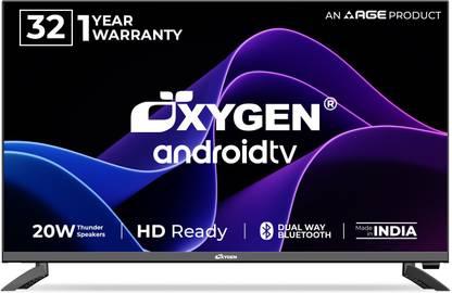 Oxygen O Series 81 cm (32 inch) HD Ready LED Smart Android Based TV with Metal Back Cabinet